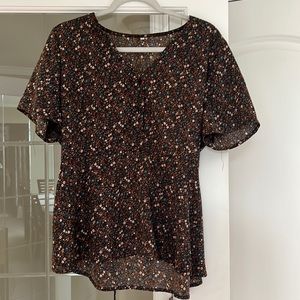 SHEIN Brown Floral Blouse